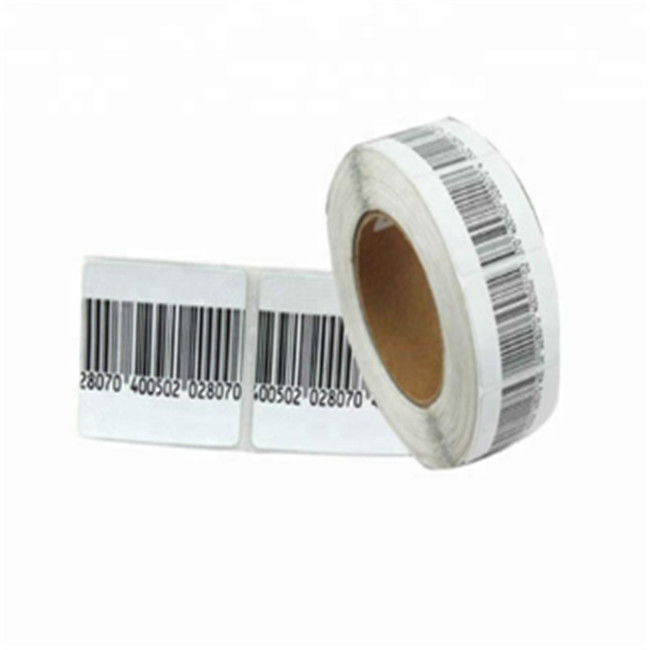 White Reusable 82mhz RF Adhesive Barcode Label Rolls Customized